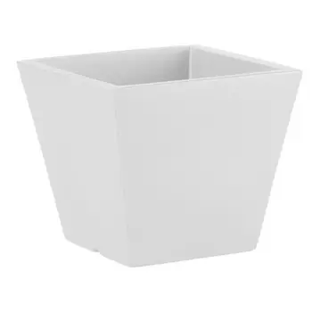 

PLASTIKEN The only flower pot conical based rotomolde Square-28x28x25 cm-White