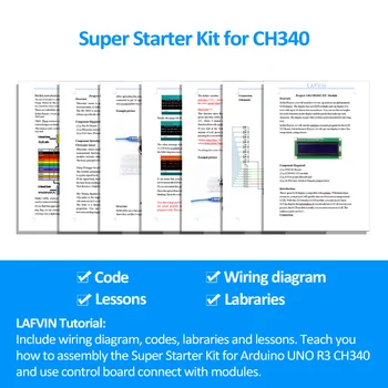 LAFVIN Super Starter Kit for Arduino for  UNO Set R3 Board, SG90 Servo, Stepper Motor, jumper Wire + Retail Box / Tutorial 5