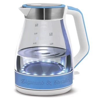 

Electric kettle Zigmund & shtain ke-821 White blue plastic glass