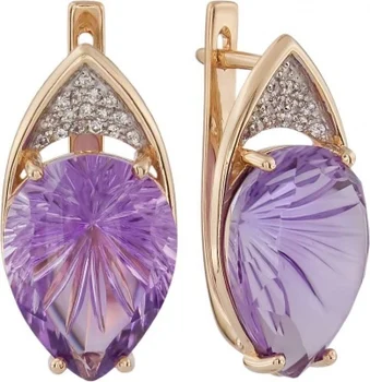 

Aloris earrings with amethyst and cubic zirconia in red gold