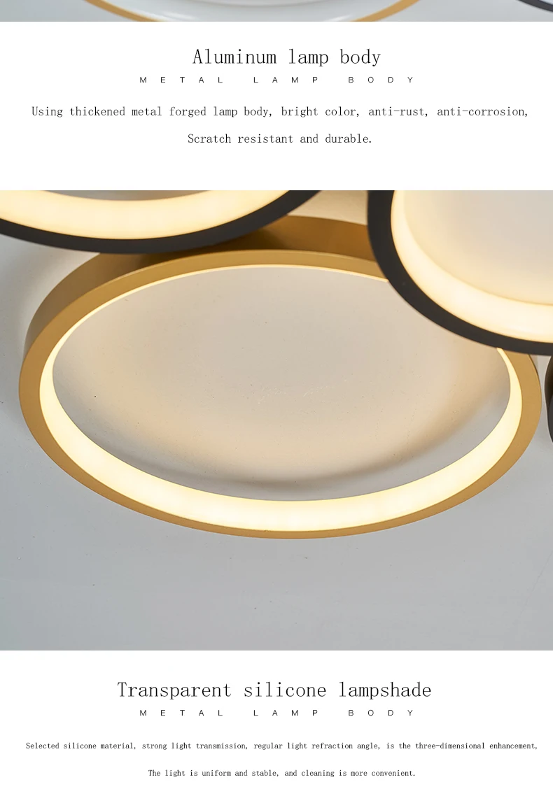 2022 Modern Ceiling Lamp For Living Room Bedroom Dining Children's Apartment Home Decor Gold Ring Led Chandelier Indoor Lighting orb chandelier