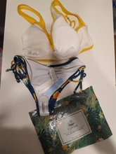 Swimsuit Women Bikini-Sets Bathing-Suits Lemon CUPSHE Lace-Up Print Two-Pieces Sexy Yellow