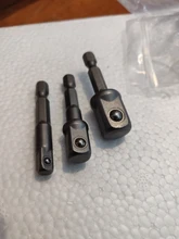 Juego de llaves de vástago hexagonal para taladro eléctrico, 3 uds., taladro para enchufes, adaptador de extensión de broca, 1/4, 3/8, 1/2