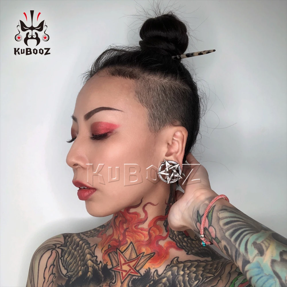 Wholesale Price Stainless Steel Pentagram Star Moon Ear Tunnels Expanders Body Piercing Jewelry Earring Gauges Stretchers 34PCS