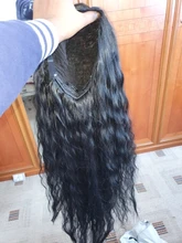 FASHION IDOL-peluca Cosplay de malla con división para mujeres negras, Pelo Rizado largo, 42 pulgadas, Rubio degradado, ONDA DE AGUA, Peluca de pelo sintético falso