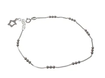 

Silver anklet combined with Venetian chain and groups of 3 balls