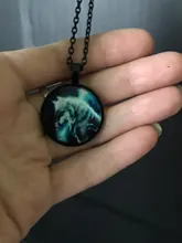 Gótico Collar personalizado collar de Gothic Ninfa nórdicos Wiccan de cristal de Murano cabujón oscuro collar con colgante de vidrio Collares joyería de los niños