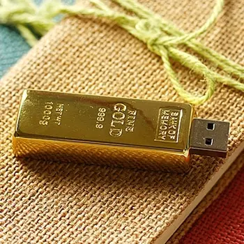 

Real Capacity Gold Bar USB 3.0 Flash Memory Drive Stick Disk Key 64GB 8GB 32GB USB Flash Drive 1TB 2TB Pendrive 16GB 512 GB Gift