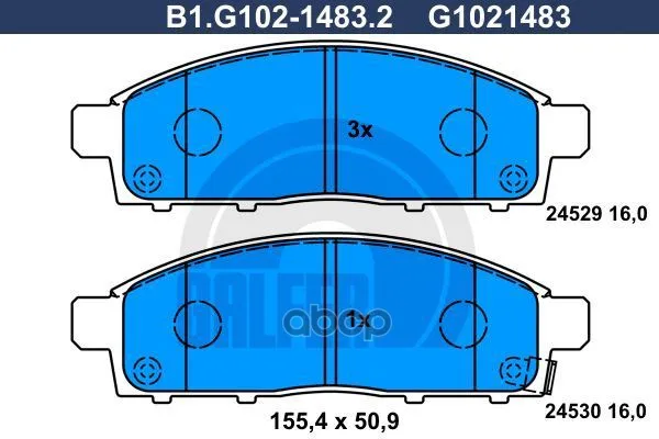 Колодки Тормозные Передние Galfer B1g10214832 GALFER арт. B1G10214832