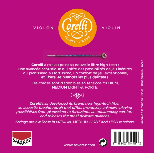 Оригинальные SAVAREZ Corelli Cantiga Forte 900FB струны для скрипки сильное натяжение(Forte),( E-ball end