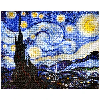 

P-103 set for embroidery with beads constellation. The painting of Vincent Van Gogh 'Звёздная ночь' 30*24 cm