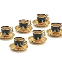 

TacCutting Porcelain Coffee Set Gold Silver