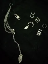 IPARAM 7 unids/set Vintage borla cadena Clip para oreja de aleación 2020 pendientes Bohemia mujeres hoja geométrica pendientes regalo de fiesta, joyería