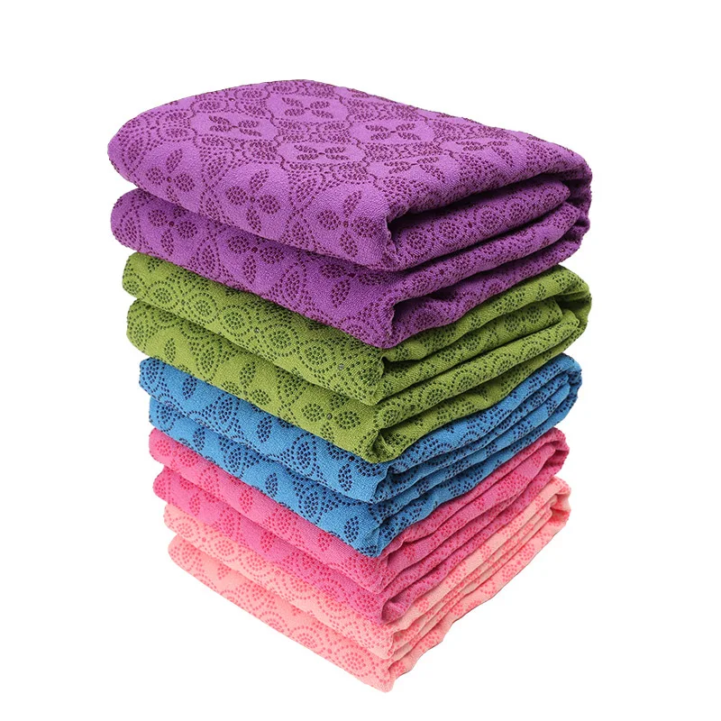 Yoga Towel 183*63cm/185*82cm Anti-slip Sweat-absorbent Yoga Towel Folding Fitness Mat Ultra-thin Yoga Blanket Towel Sports Travel Blanket