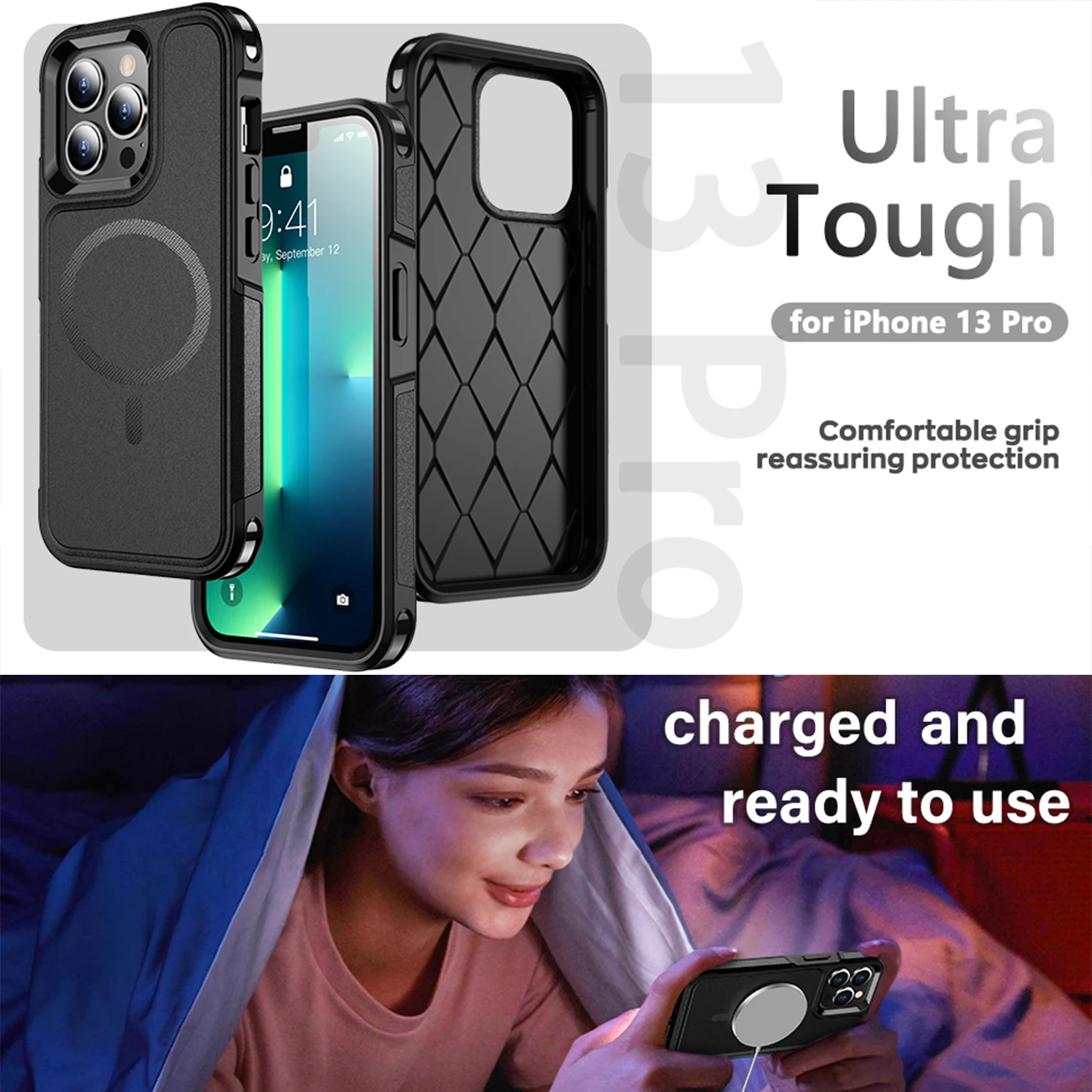 Compatible with iPhone 13 12 Pro Case Compatible with Charger Classic Soft Silicone Bumper Ultra Slim Shockpr iphone 12 pro waterproof case