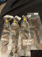 Ali Coco-mechones de pelo brasileño con degradado, extensiones de cabello humano Remy de color resaltado con cierre, P4/30