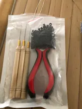 ¡Caliente! 1 set una botella de 200 Uds 5mm Micro enlaces/Cuentas + 2 uds tirando aguja + 1pc 3 agujeros alicates extensiones de cabello kit de herramienta