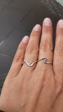 SILVERHOO-anillo de compromiso de Plata de Ley 925 con ondas geométricas, joyería para mujeres