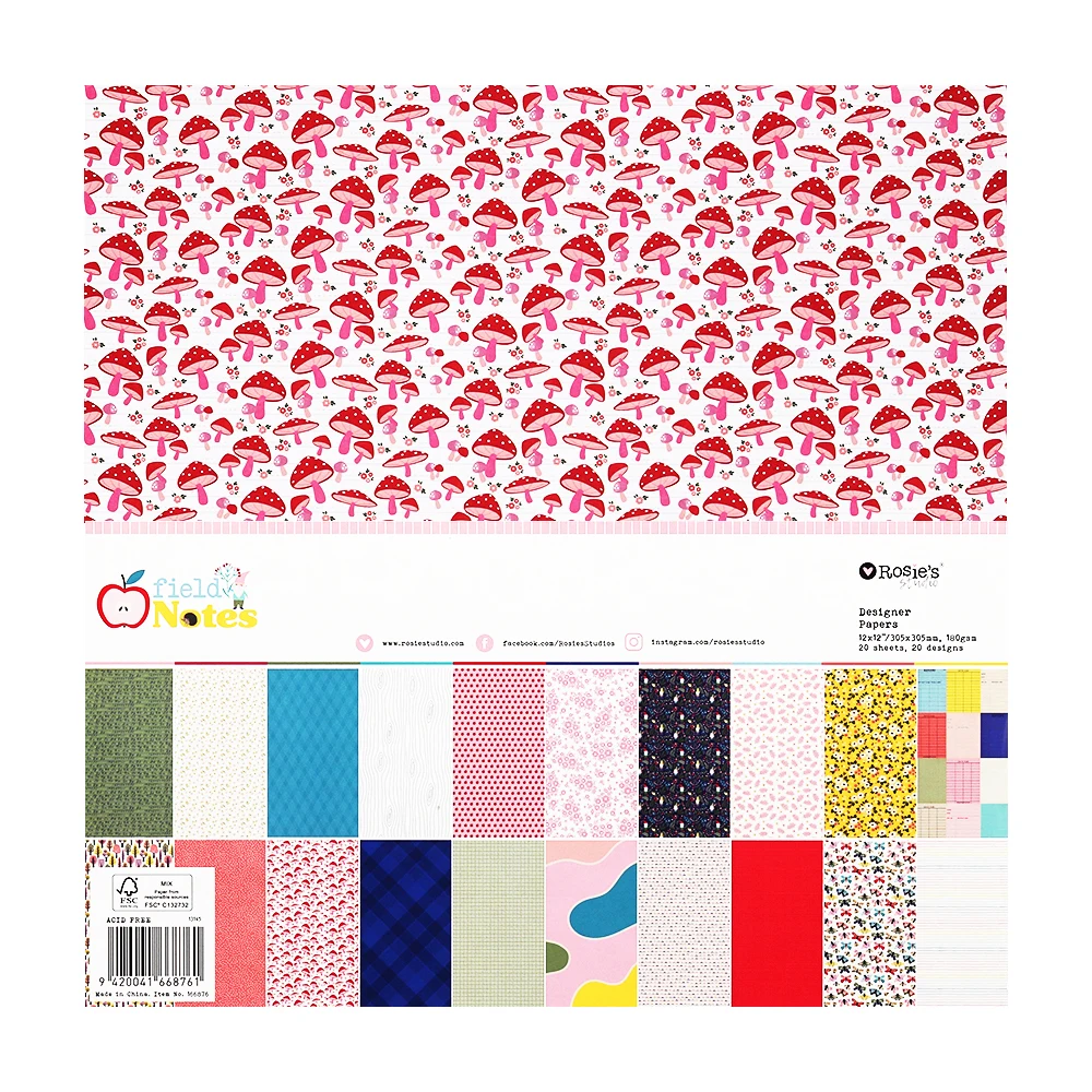 

CRZCrafter 12 Inch Scrapbooking Papers 20 Sheets Craft Background Decorative Pattern Paper Designer Pack DIY 305x305mm Acid Free