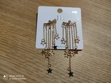 Pendientes estrella borla colgante trasero de seis puntas para mujer, exagerados, temperamento, pendientes de estrella de estilo europeo y americano