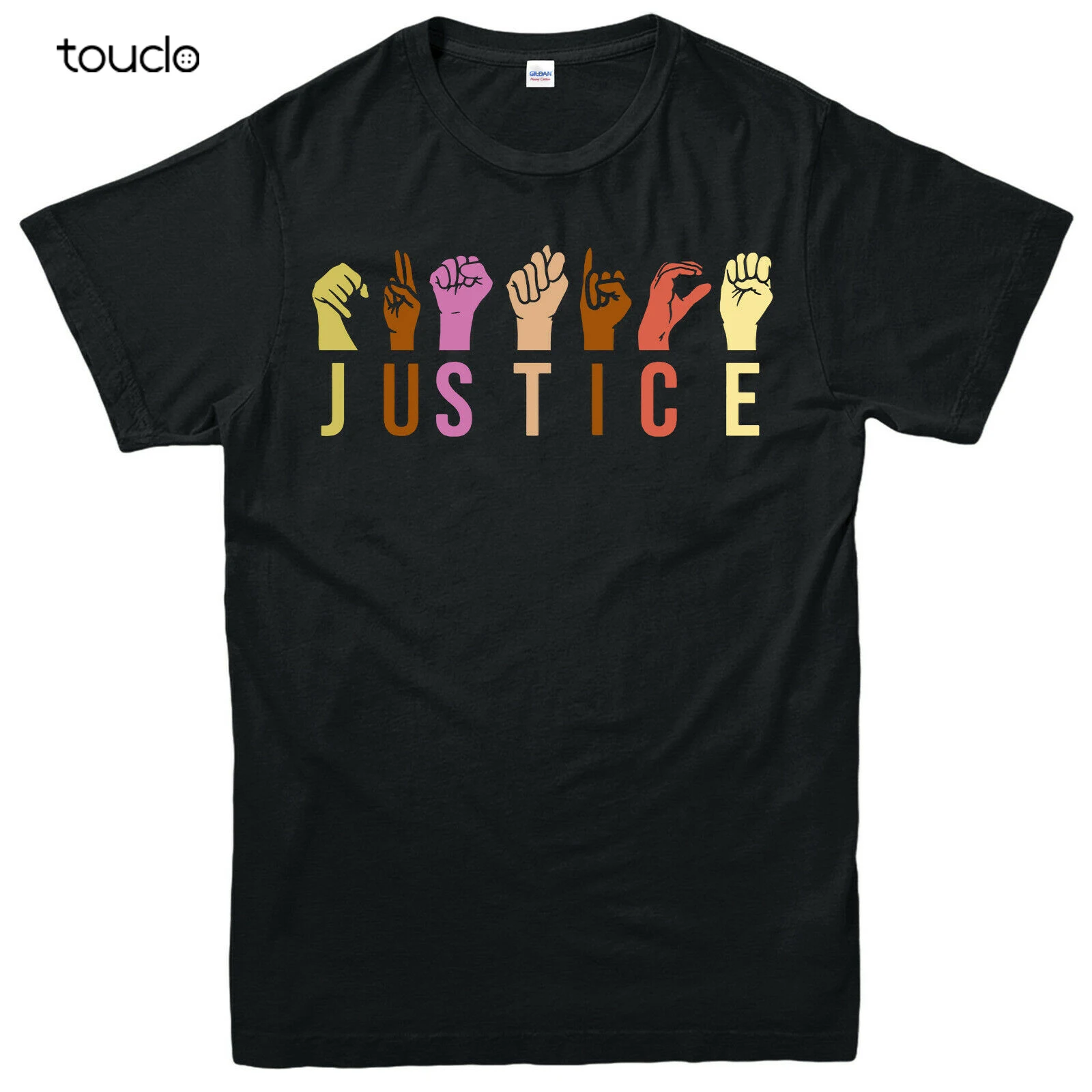 Футболка с надписями на языке справедливости ретро-топ антирасистским рисунком