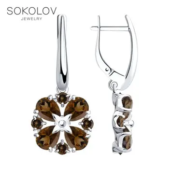 

Drop Earrings with stones SOKOLOV silver with rauchtopazami fashion jewelry 925 women's/men's, male/female