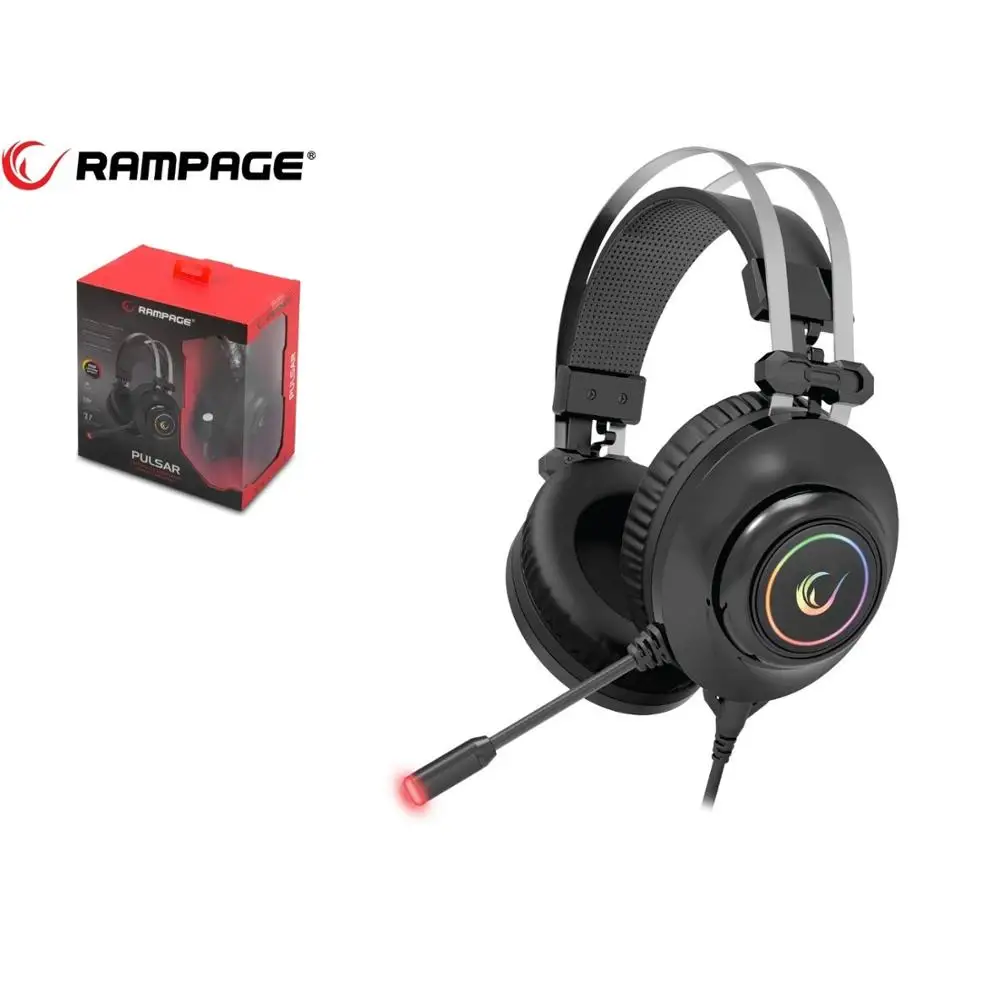 Rampage Rm K1 Pulsar черная игровая гарнитура с Rgb подсветкой и микрофоном Версия USB 7