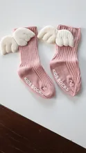 Calcetines de algodón hasta la rodilla para niñas pequeñas, de ala de Ángel, para verano y otoño