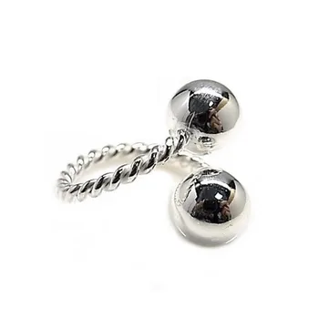 

Silver Ring 925 Sterling m open smooth tonisa adjustable ball [AC0266]
