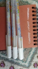 Bolígrafo de Gel de 0,8 MM Unisex para niños, suministros escolares de papelería para oficina y aprendizaje, Color blanco, álbum de fotos