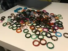 Lote de 20 unidades de anillos de piedra Natural Vintage para mujer, 5-6MM, abalorio de piedra con joyas anillos, Unisex, venta al por mayor