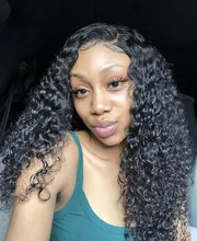 Pelucas de encaje Frontal transparente para mujer, peluca brasileña de ondas profundas HD, densidad del 150%, ISEE HAIR de 13x4, pelucas de cabello humano suelto de ondas profundas