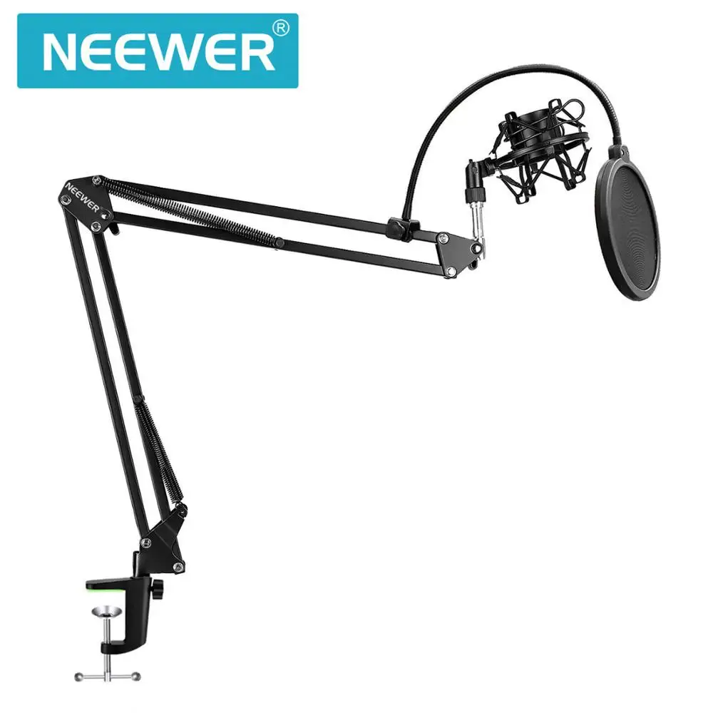Neewer Штатив для микрофона с ножничным рычагом держатель зажимом и зажим крепления