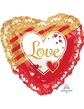 

Balloon Network and Gold Love Ruffle Form 71cm