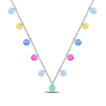 

KUTAYDAN Dangle Round Zircon Pendant 925 Sterling Silver