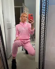 Chándal Set de 2 piezas de mujer de talla grande para mujer, sudadera, pantalones de chándal holgados, traje deportivo para correr