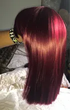 Peluca con flequillo corto para mujer, pelo sintético bob, vino, rojo, Negro, Rosa, naranja, peluca fiesta, largo hasta el hombro