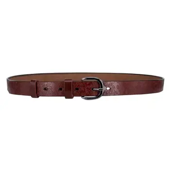 

Women's belt (2.5 cm, genuine leather, drawing, Brown) 52994