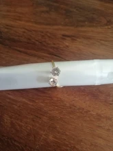 DOTIFI-anillos de acero inoxidable 316L para mujer, de doble circonita sortija de compromiso, joyería de boda