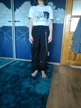 Las mujeres pantalones de carga 2021 pantalones Harem moda Punk bolsillos pantalón Jogger con cadena Harajuku elásticos alta cintura moda de calle