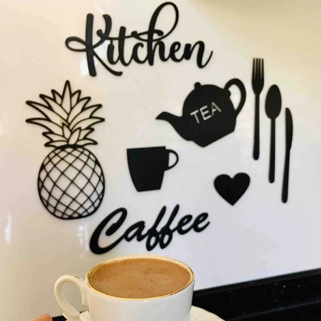 9 Darab Konyha Lézerrel Vágott Fa Dekoráció Termék Fali Dekorációs Keret Nappali Otthonához - Image 3