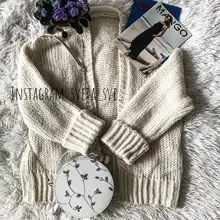 Oversize Sweater Coats Women Cardigans Knitted Beige Syiwidii Pink Fashion Solid Khaki