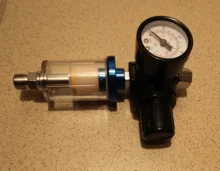 HVLP-Regulador de presión de aire en aerosol y miniseparador de filtro de aire en línea de 1/4 , ajuste del regulador de presión de aire, PISTOLA DE PULVERIZACIÓN