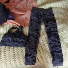 Conjunto de Yoga de camuflaje para mujer, ropa deportiva para gimnasio, Fitness, Leggings de Yoga, Sujetador deportivo, 2 uds.