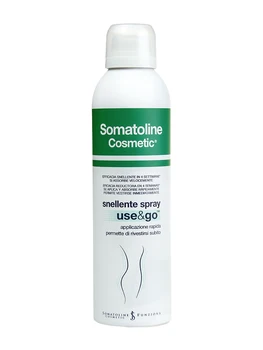 

Somatoline use & go reducing spray 200ml reducing efficacy in waist, thighs and hips in 4 weeks. It absorbs quickly.