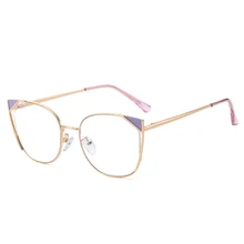 

NatuweCo Metal Optical Frames Cat Eyes Purple Red White Prescription Myopia Hyperopia Blue Light Blocking Computer Glasses