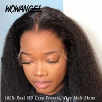 SKINLIKE Real HD Lace Front Perruques Kinky Straight 250% 13x4 Perruques frontales complètes Perruques de cheveux humains Péruvien Yaki Straight Melt Skins 1