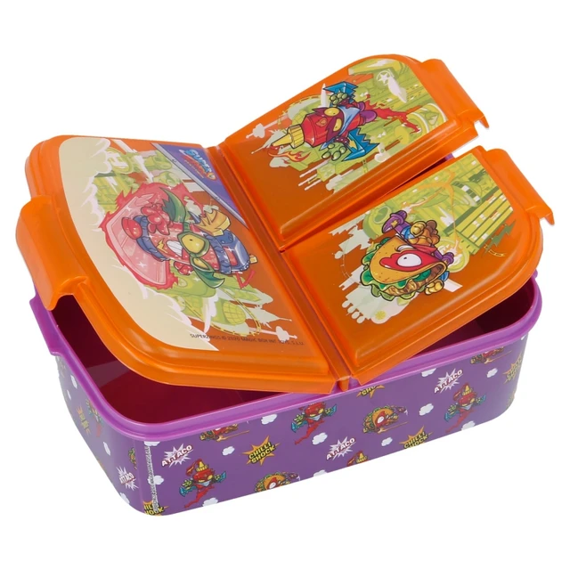 Fiambrera para Niños Superzings, Superthings,Porta Meriendas Infantil,  Sandwichera Rectangular Para Niños Decorada, Caja Para El Almuerzo Y Porta