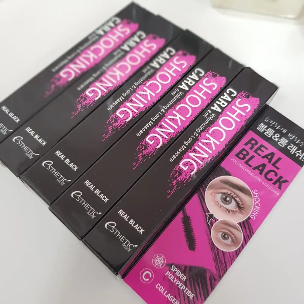 ESTHETIC HOUSE Тушь для ресниц ЧЕРНАЯ SHOCKING CARA VOLUMIZING&LONG MASCARA(REAL BLACK), 8 мл