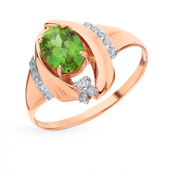 

Gold ring with sultanites and cubic zirconia sunlight sample 585